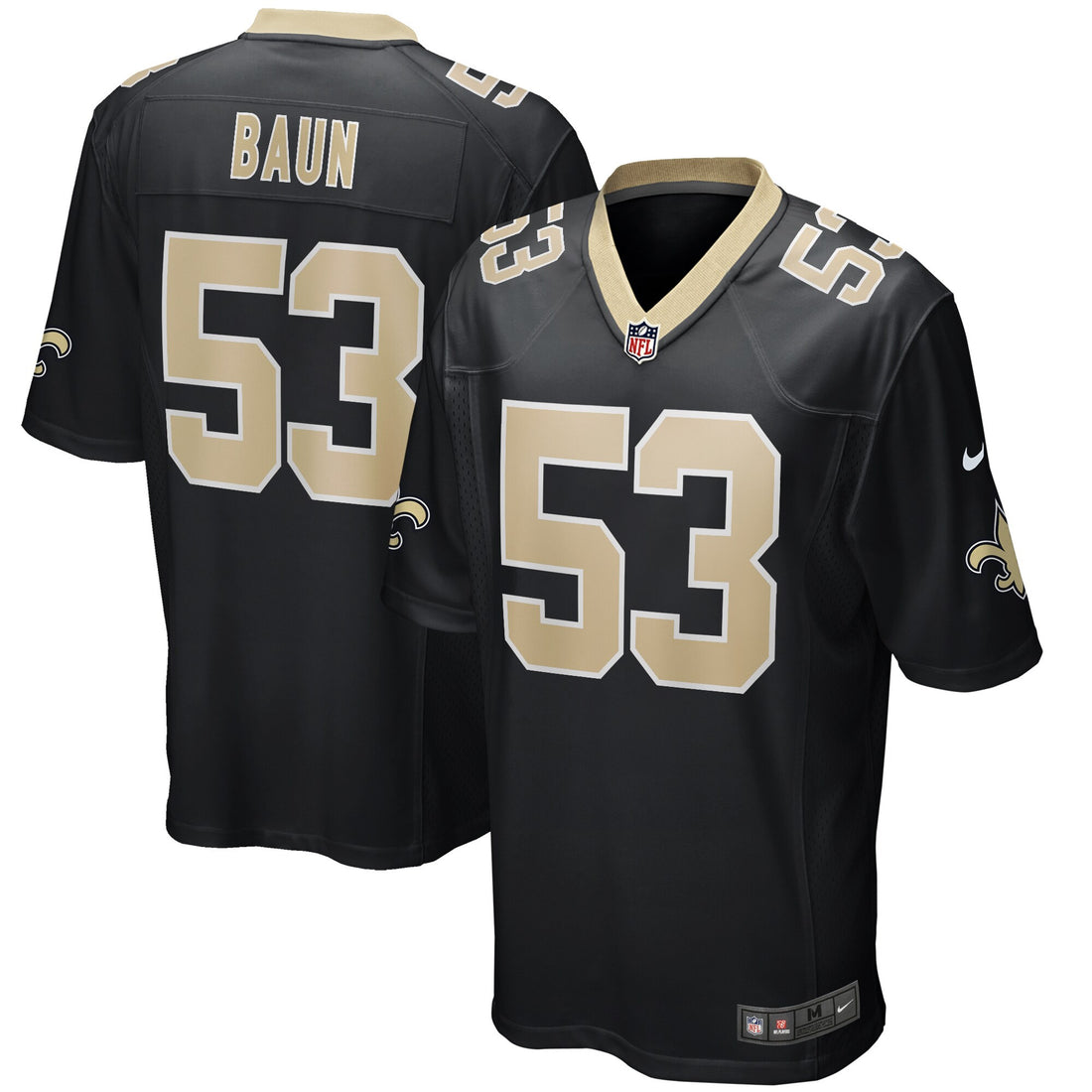 Zack Baun New Orleans Saints black Game jersey