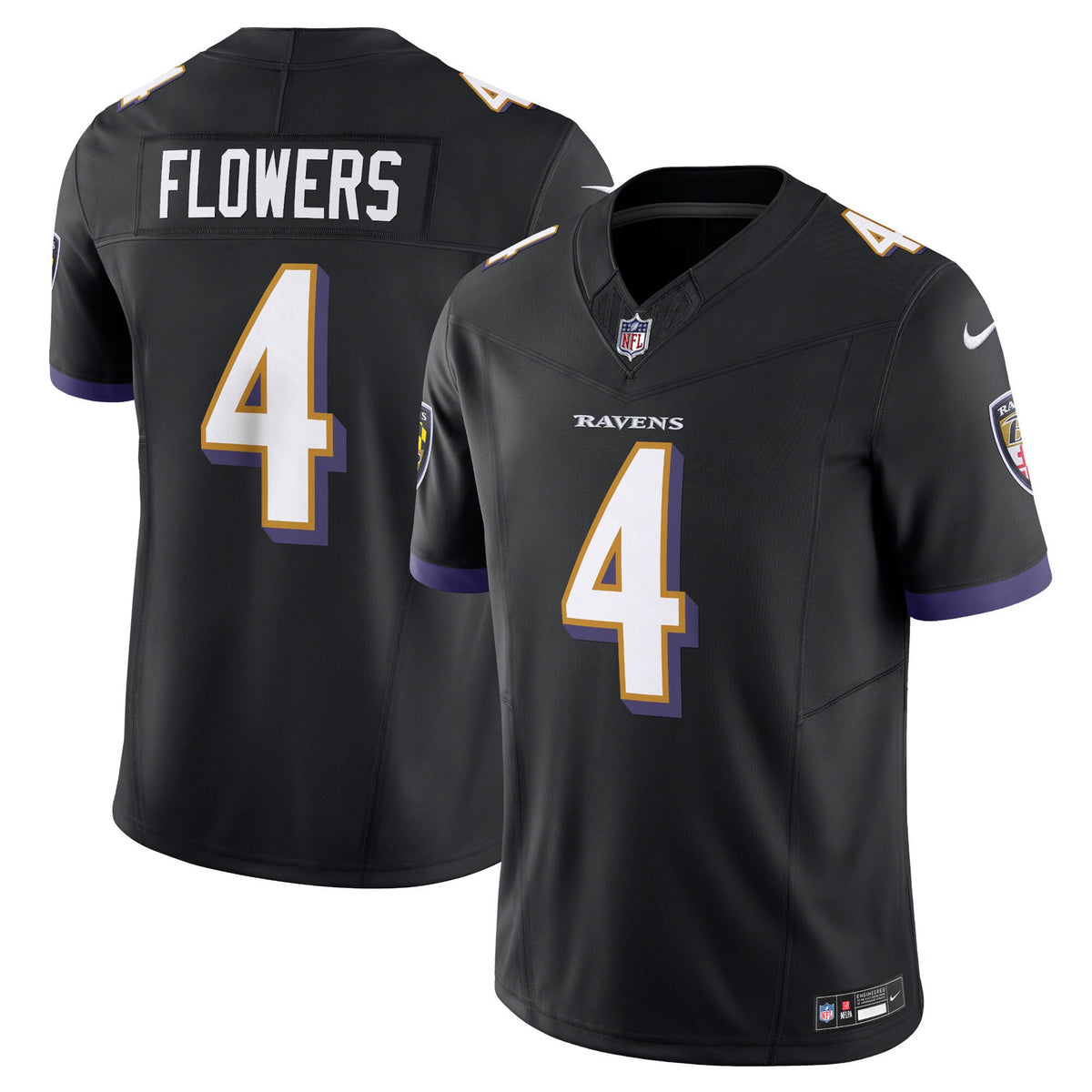 Zay Flowers Baltimore Ravens black Vapor jersey