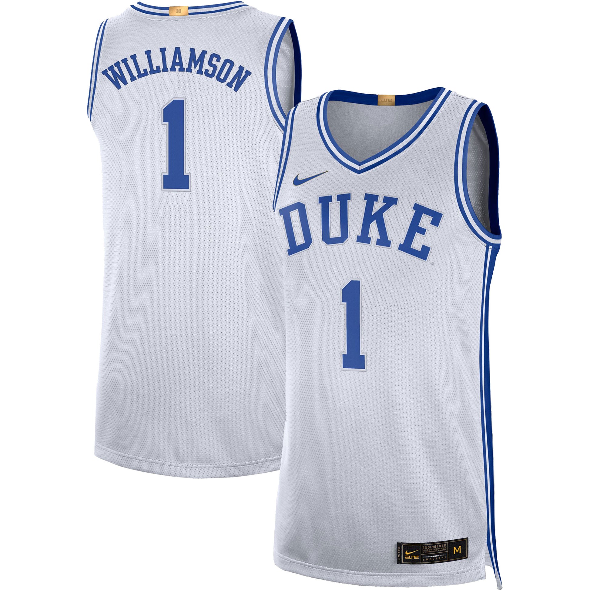 Zion Williamson Duke Blue Devils white Limited jersey