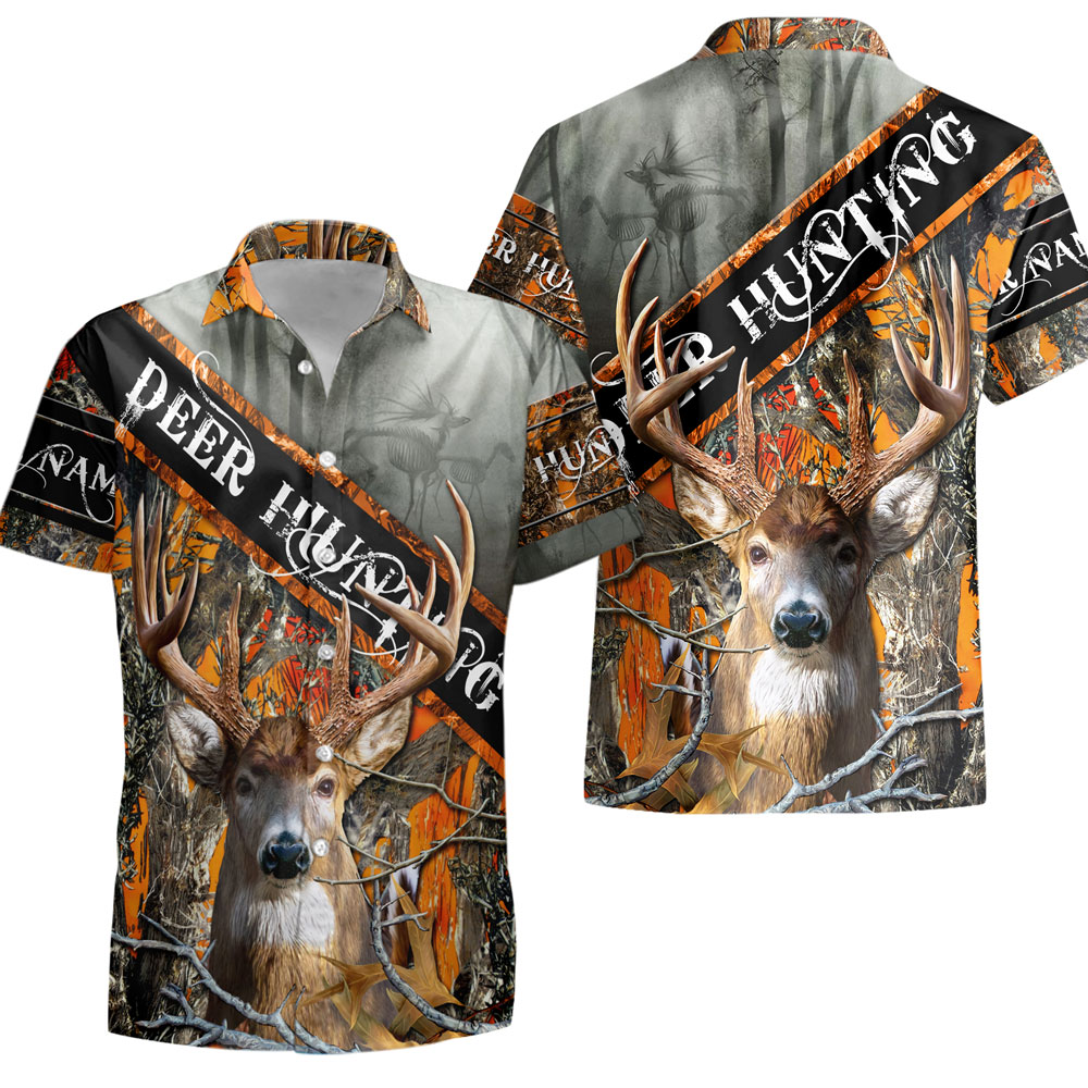 Deer Hunting Whitetail And Camouflage Pattern Hawaiian Shirt - Vikings ...